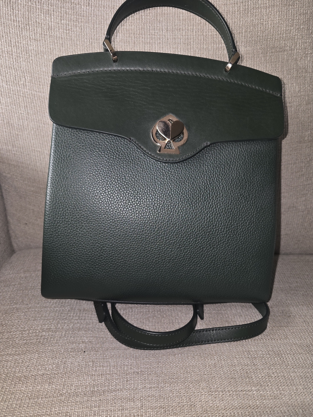 kate spade Dark Green Leather Top-Handle Backpack